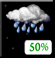 Chance Rain. Chance for Measurable Precipitation 50%