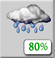 Rain. Chance for Measurable Precipitation 80%