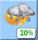 Slight Chance Thunderstorms. Chance for Measurable Precipitation 20%