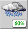 Showers Likely. Chance for Measurable Precipitation 60%